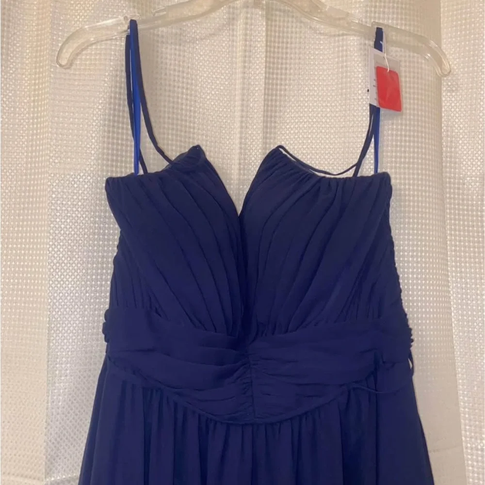 Elegant Navy Blue Women's Bridesmaid Dress - Picture 3 of 5